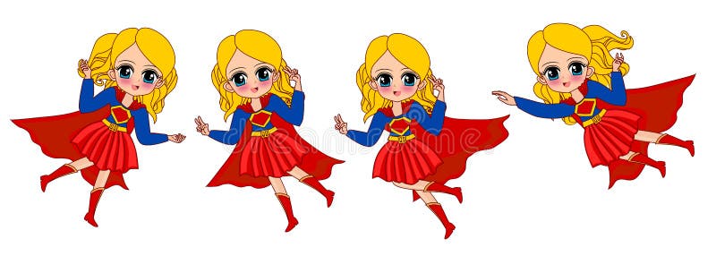 Super girl on character stock illustration. Illustration of children -  94314672