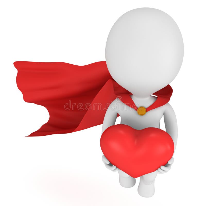 Super-herói Corajoso No Amor Com Coração Vermelho Grande Ilustração Stock -  Ilustração de presente, sucesso: 48378997