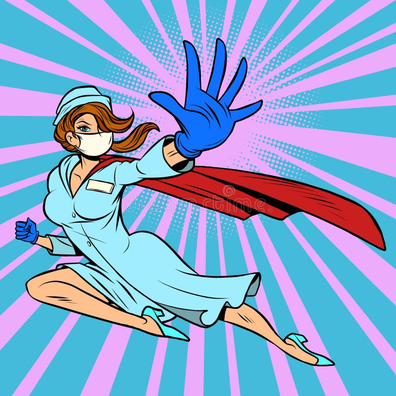 Saudações Militares De Enfermeiras Super-heróis Ilustração do
