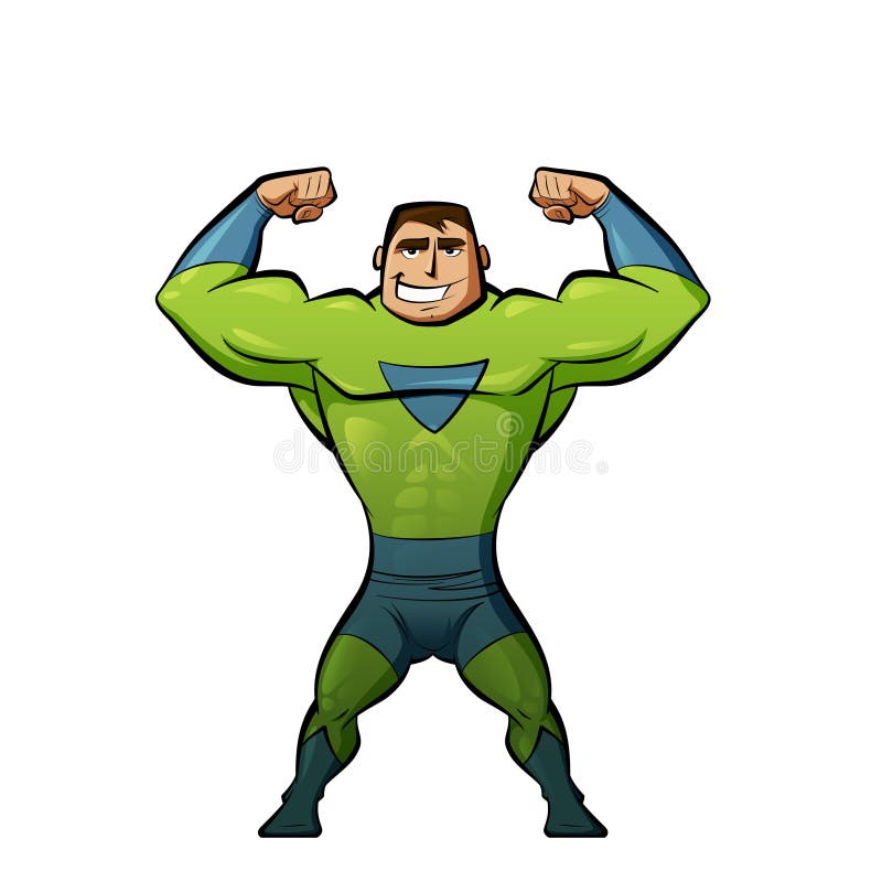 Super hero in green suit stock illustration. Illustration of superhero -  31730941