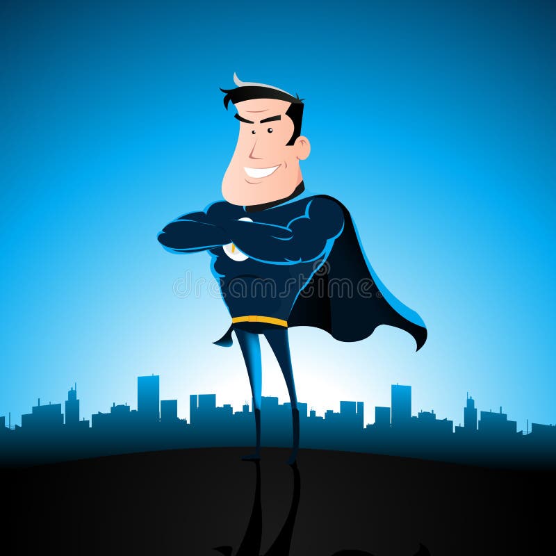Super-herói do azul dos desenhos animados ilustração do vetor Super-herói do azul dos desenhos animados ilustração do vetor