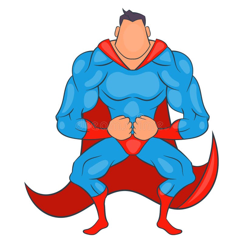 Super-herói pronto para voar o ícone, estilo dos desenhos animados ilustração royalty free Super-herói pronto para voar o ícone, estilo dos desenhos animados ilustração royalty free