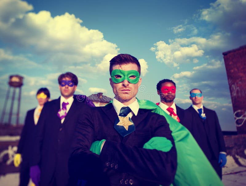 Super-herói Team Confidence Concepts dos homens de negócios fotos de stock royalty free Super-herói Team Confidence Concepts dos homens de negócios fotos de stock royalty free