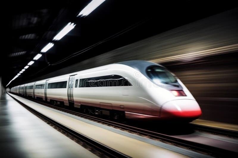Super Modern Speed Train. Generate Ai Stock Illustration Illustration