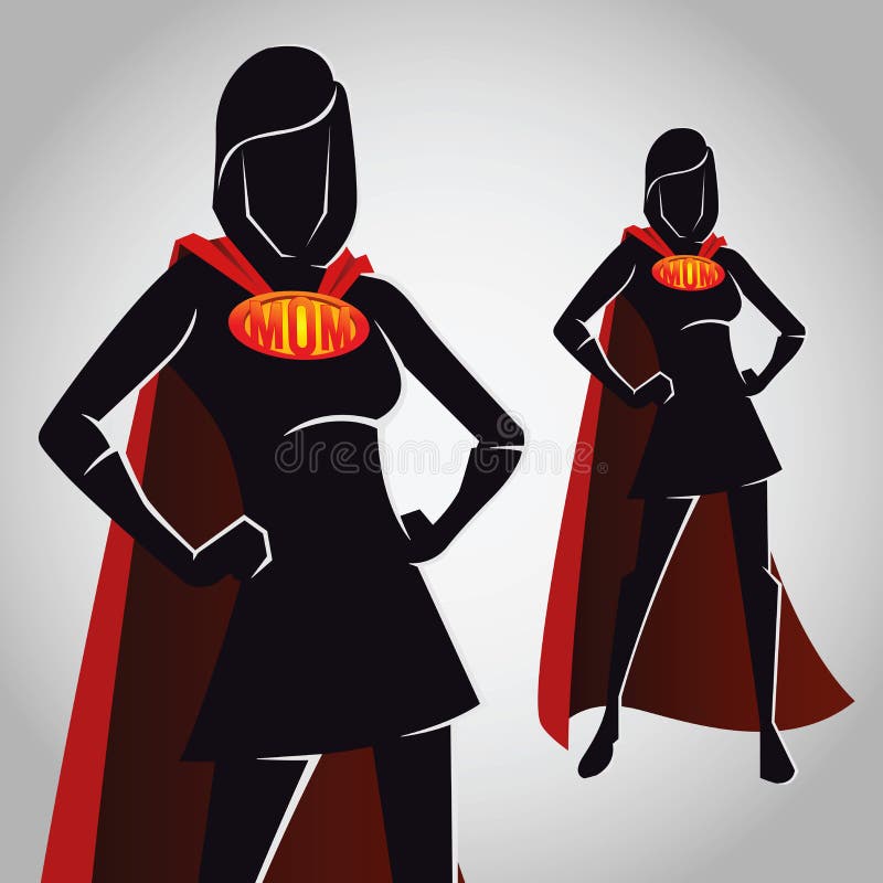 Super Mom Female Hero Figure Silhouette royalty free illustration Super Mom Female Hero Figure Silhouette royalty free illustration