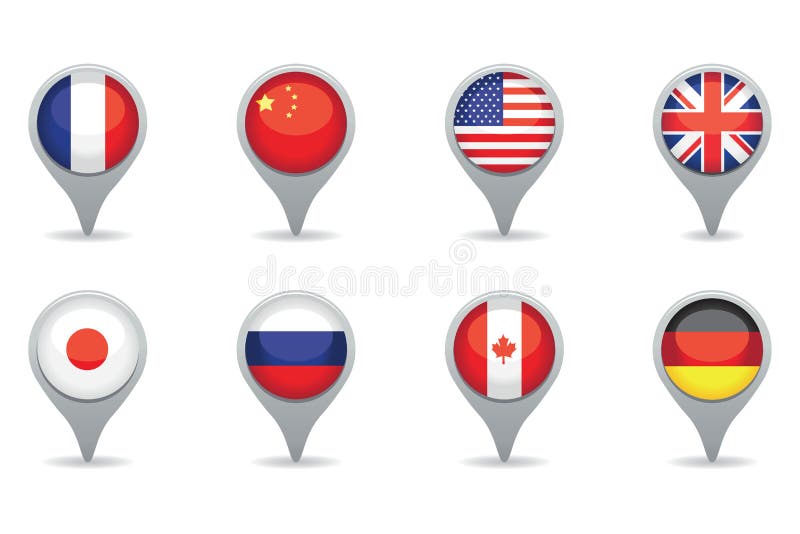 Super powers flags stock illustration