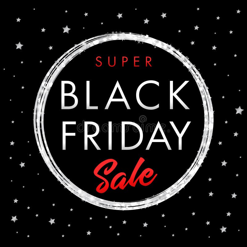 Super sale Black Friday star banner stock illustration Super sale Black Friday star banner stock illustration