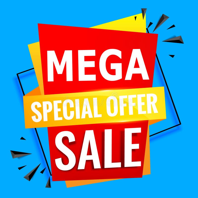 Mega Sale. Big Sale Banner Templte Yellow.special Offer Price Stock Illustration - Illustration 161907381