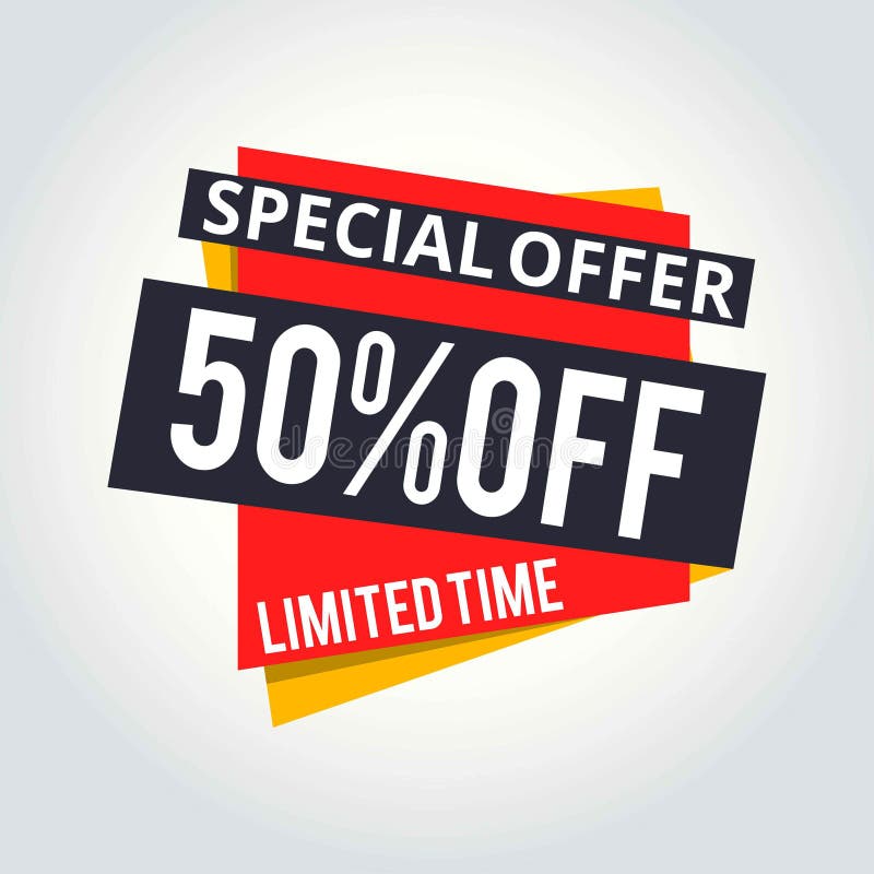 Super Sale and Special Offer. 50 Off. Vector Illustration.Theme Color ...