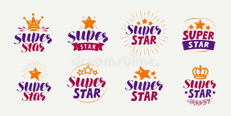 Super star banner or sticker Royalty Free Vector Image