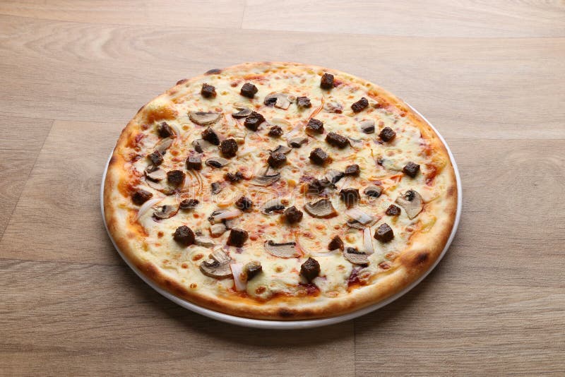 Super Supreme Pizza Meat Pepperoni Pizza Stock Photo Image of