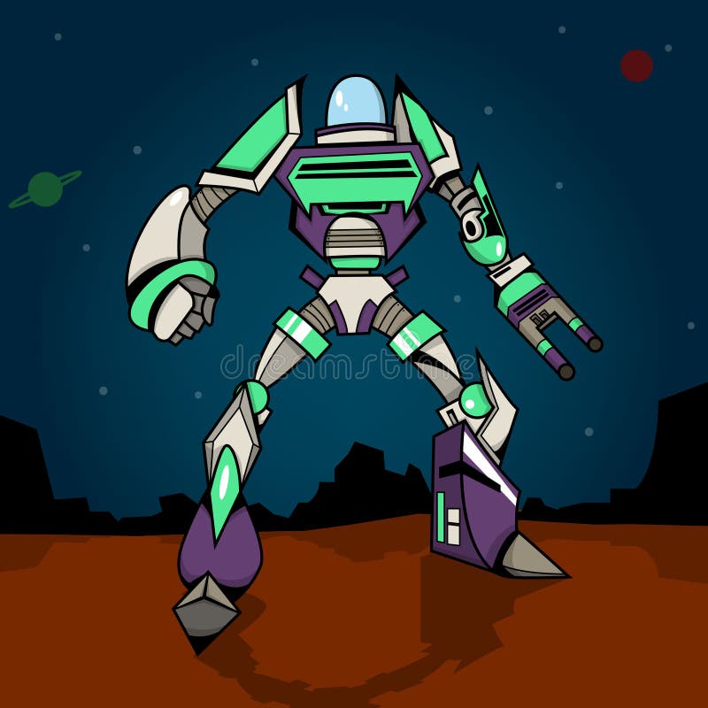 Super War Robot royalty free illustration