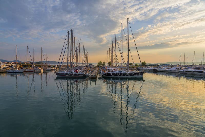 Super Yachts moored at Sukosan Harbor near Zadar, Croatia