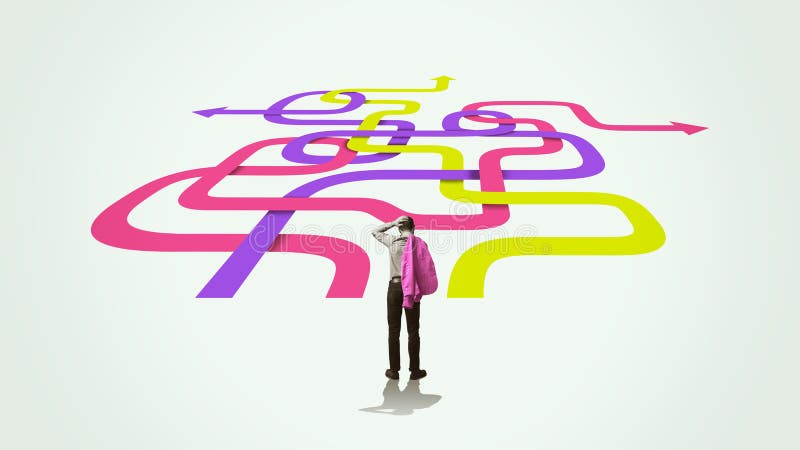 Superare le difficoltà nel percorso professionale. Concetto immagine stock libera da diritti