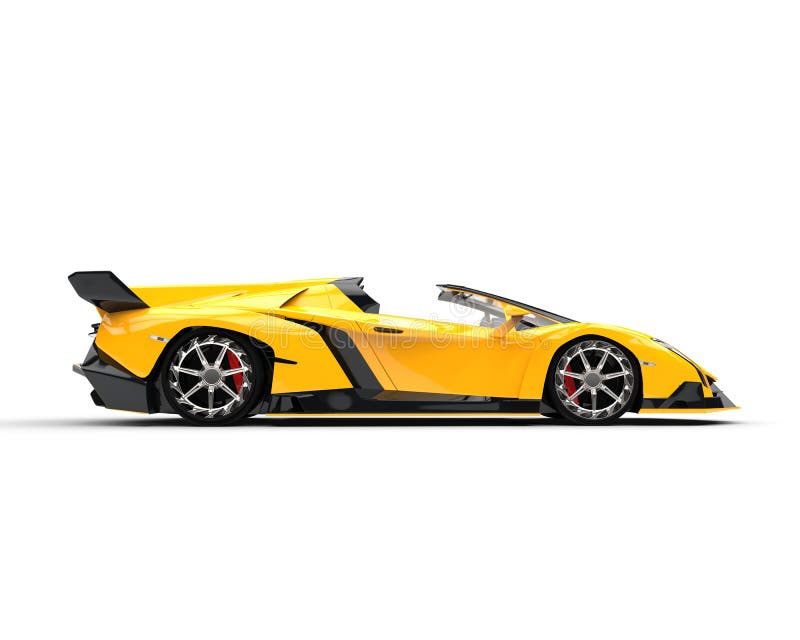 Supercar amarillo - vista lateral libre illustration Supercar amarillo - vista lateral libre illustration