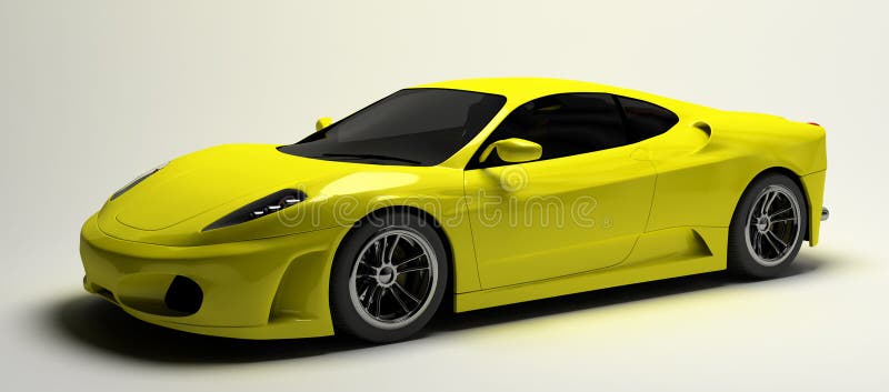 Supercar kolor żółty ilustracji