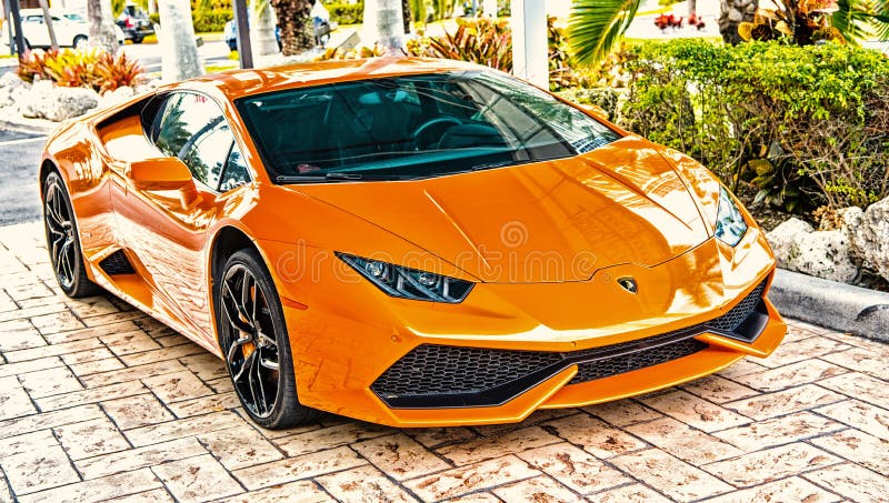 Supercar Lamborghini Aventador Orange Editorial Photography - Image of  muscle, editorial: 96451137