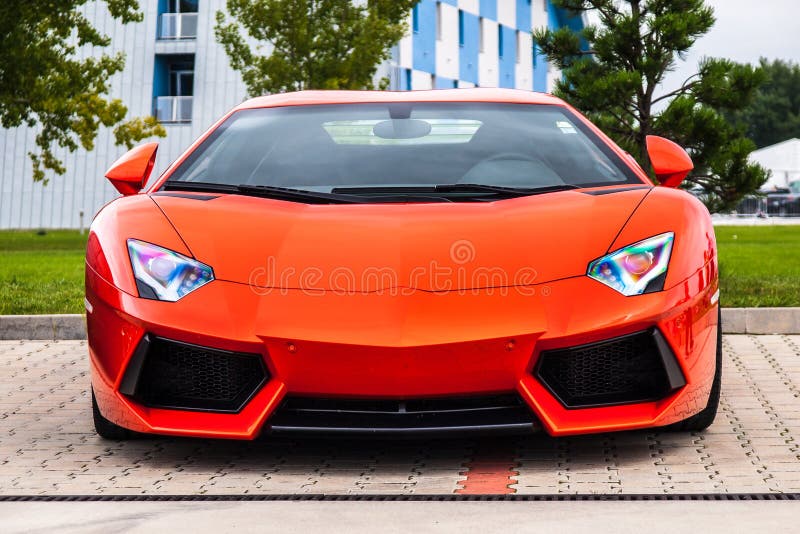 Paris, France - August 8, 2014: Convertible Supercar Lamborghini Gallardo  Spyder In The City Street During A Heavy Rain. Stock Photo, Picture and  Royalty Free Image. Image 119314987.