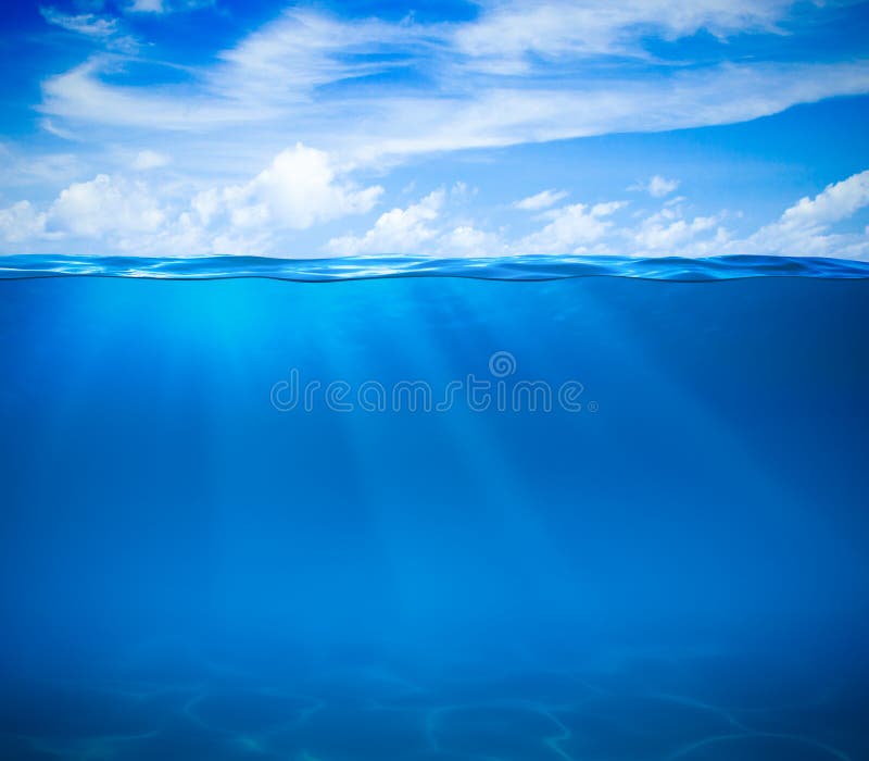 Superficie del agua del mar o del océano y subacuático