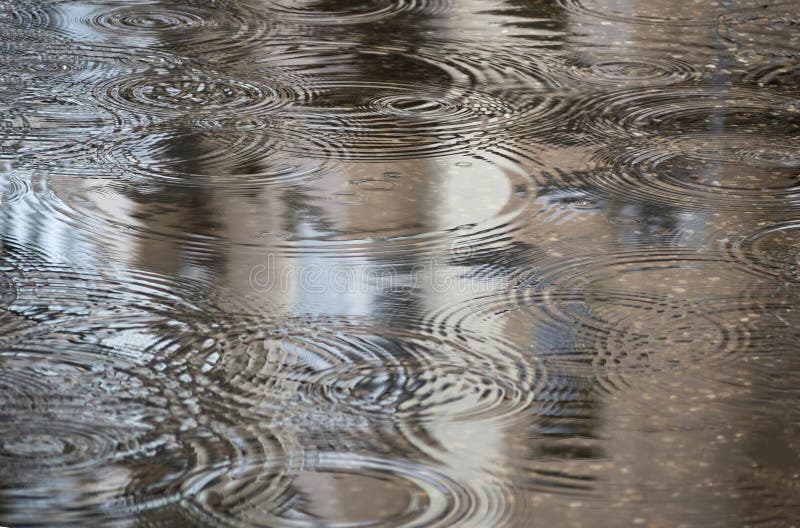 Superficie dell'acqua della pozza con le ondulazioni del cerchio fotografie stock libere da diritti Superficie dell'acqua della pozza con le ondulazioni del cerchio fotografie stock libere da diritti