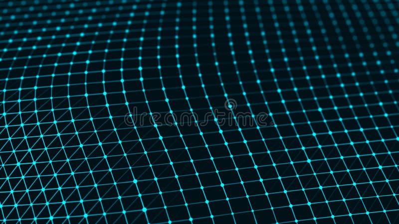 Superficie ondulada con muchos puntos y l?neas Fondo futurista abstracto representaci?n 3d ilustración del vector Superficie ondulada con muchos puntos y l?neas Fondo futurista abstracto representaci?n 3d ilustración del vector