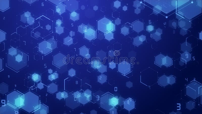 Superfície futurista azul abstrata do número de código do fundo da tecnologia digital do favo de mel do hexágono ilustração royalty free Superfície futurista azul abstrata do número de código do fundo da tecnologia digital do favo de mel do hexágono ilustração royalty free
