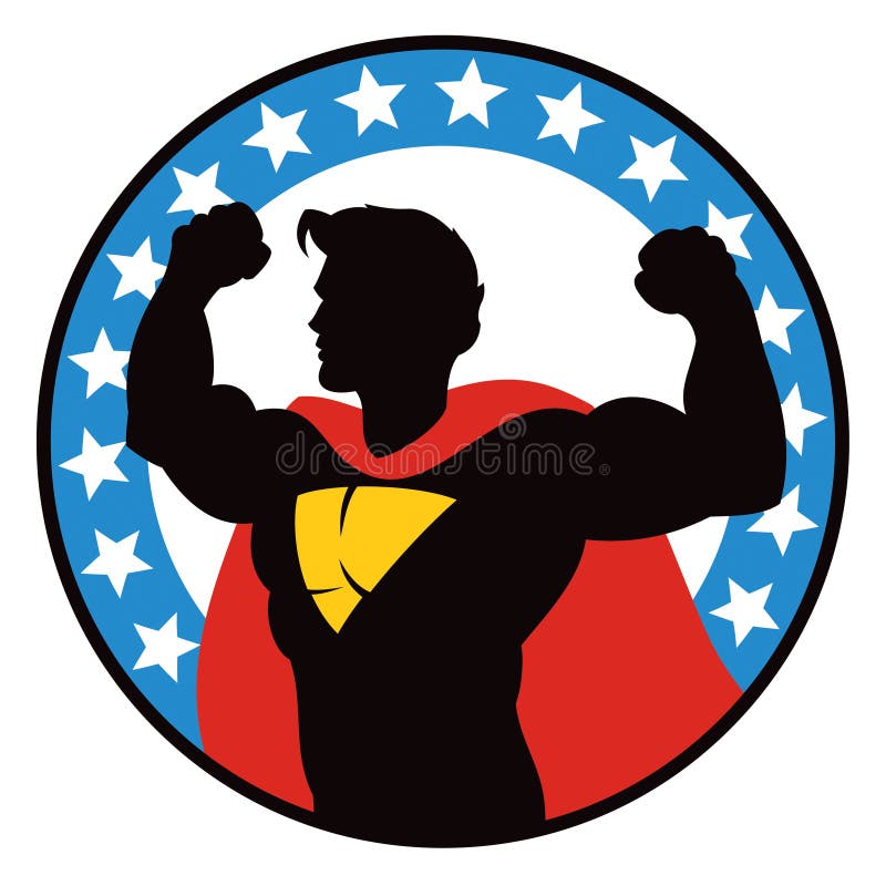 Superheld-Logo lizenzfreie abbildung Superheld-Logo lizenzfreie abbildung