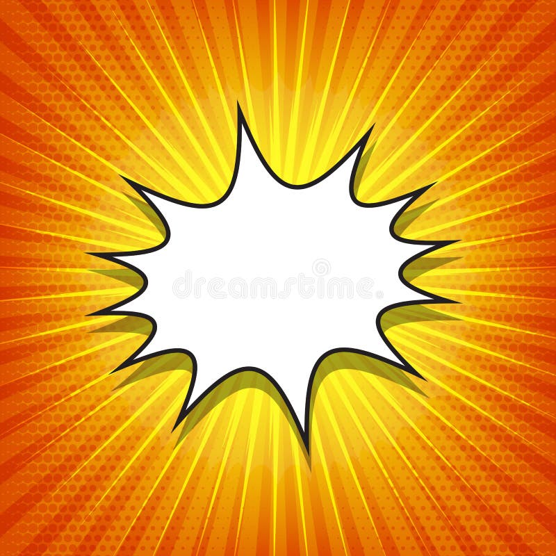 Superhero Background. Comic Cartoon Backdrop with White Cloud, Halftone  Effects and Rays. Explosion Template. Pop-art Style Stock Vector -  Illustration of explosion, comic: 110727726