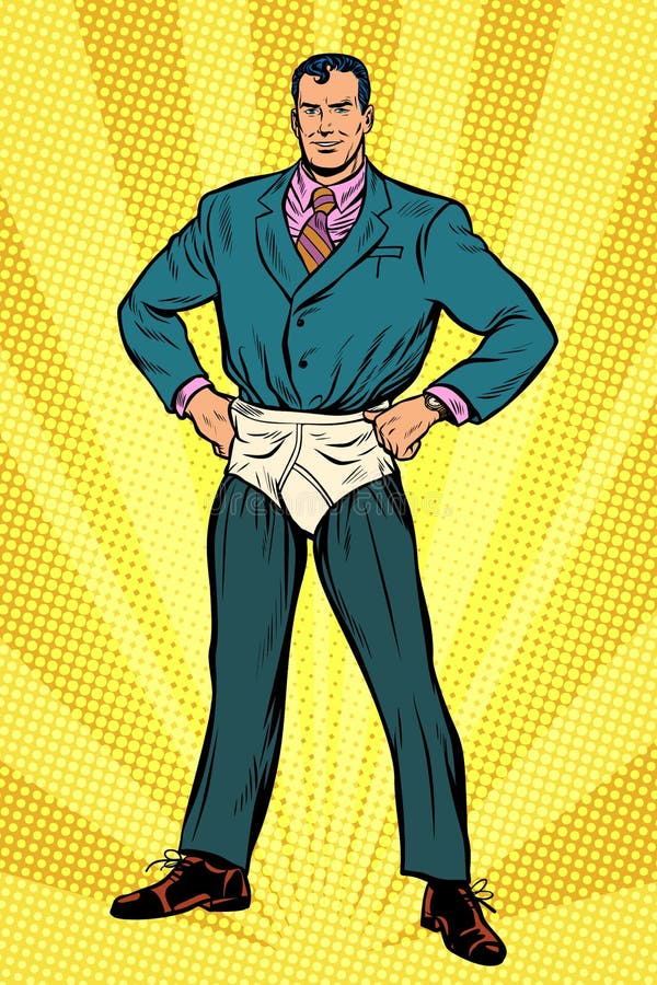 Superhero Businessman in Funny Pants Diapers Stock Vector - Illustration of  macho, hero: 115087970