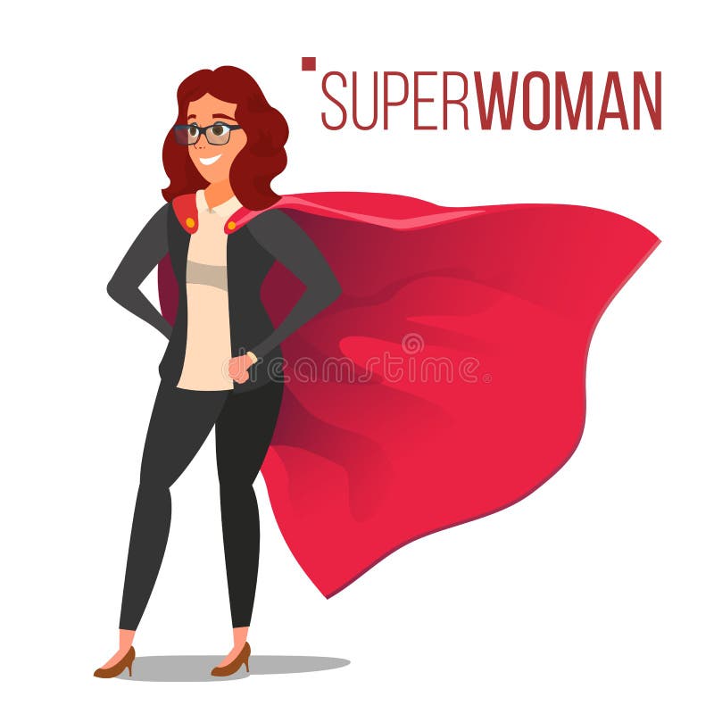 Superhero Businesswoman And Businessman Character Vector. Red Cape. Successful Business Woman And Man Standing And vector illustration Superhero Businesswoman And Businessman Character Vector. Red Cape. Successful Business Woman And Man Standing And vector illustration