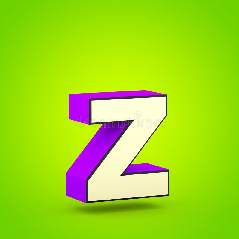Superhero Violet and Beige Letter Z Lowercase Isolated on Lime ...