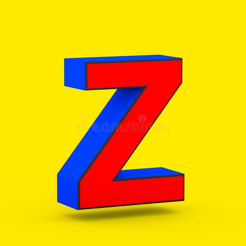 Red And Blue Superhero Letter Z Uppercase Isolated On Yellow Background ...