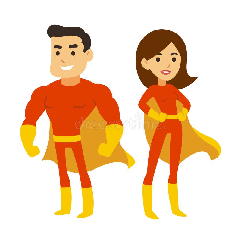 Superhero man and woman stock illustration Superhero man and woman stock illustration