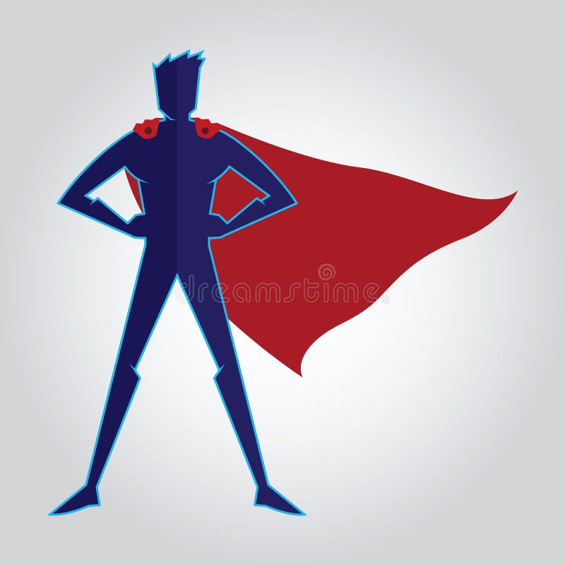 Superhero med uddekonturn royaltyfri illustrationer Superhero med uddekonturn royaltyfri illustrationer