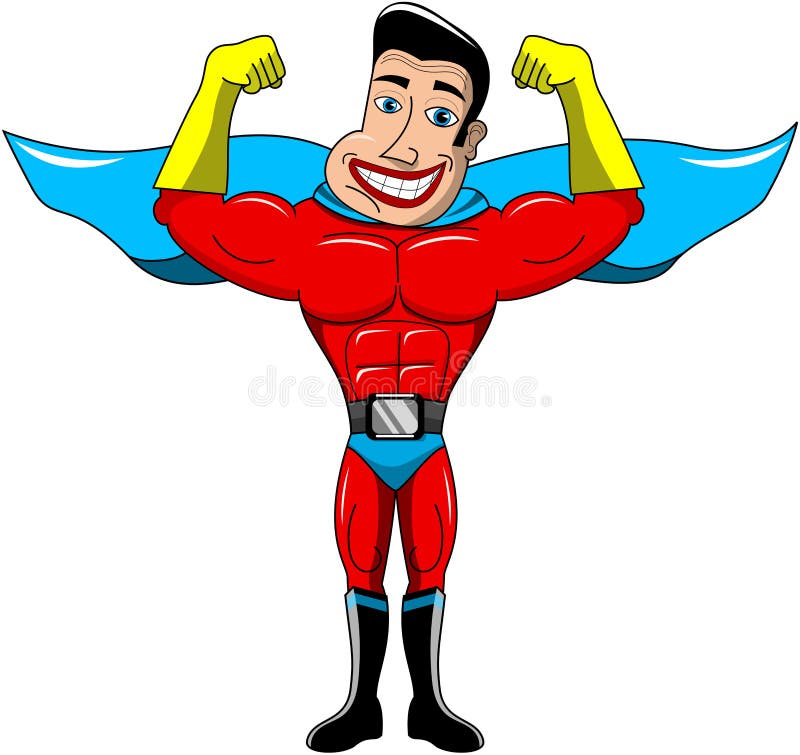 Superhero Showing Biceps Isolated Stock Vector - Image: 49333718