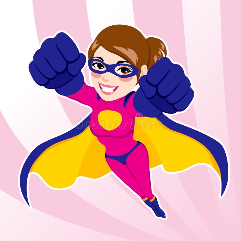 Superherovrouw het Vliegen