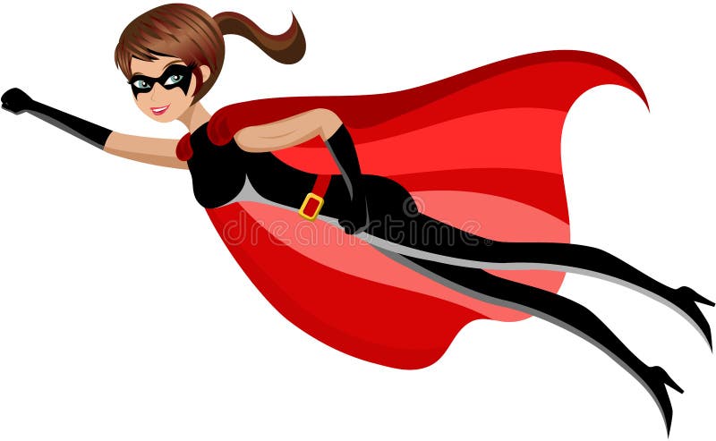 Superherovrouw het Vliegen stock illustratie Superherovrouw het Vliegen stock illustratie