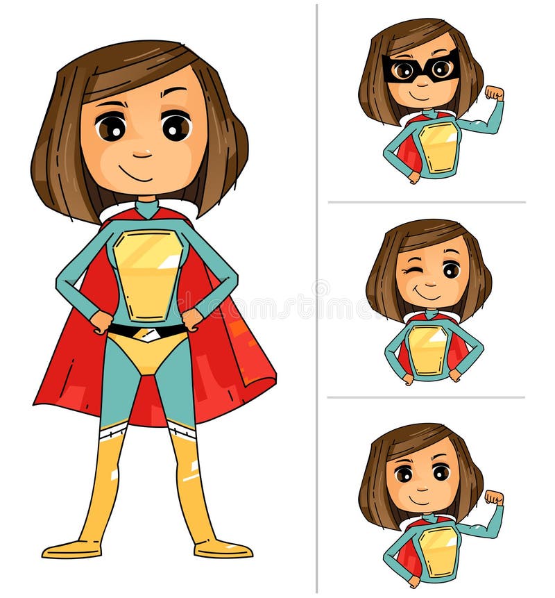 Superhéros féminin mignon sûr illustration stock Superhéros féminin mignon sûr illustration stock