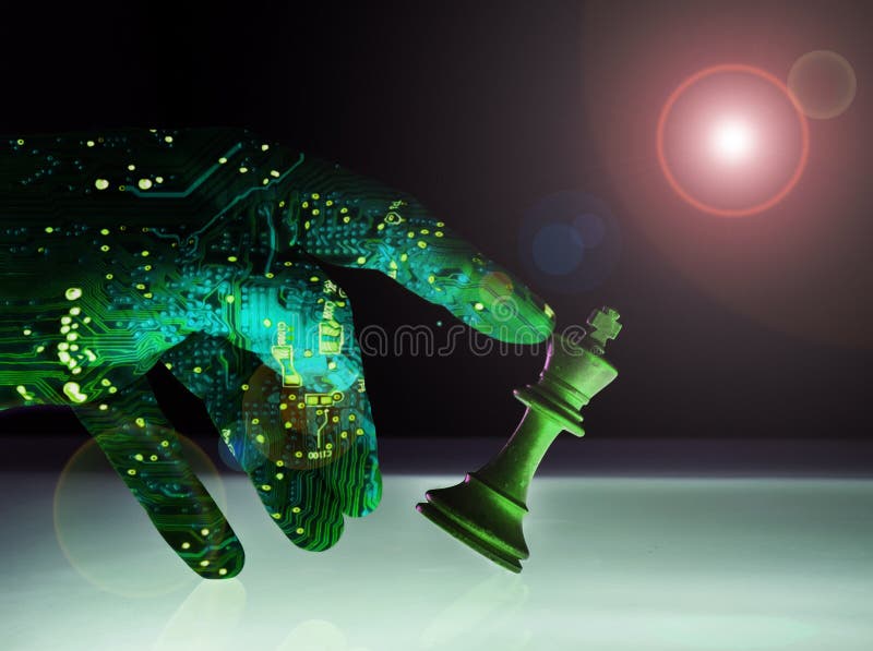 cyber chess success with technology Generative Art Stock Illustration