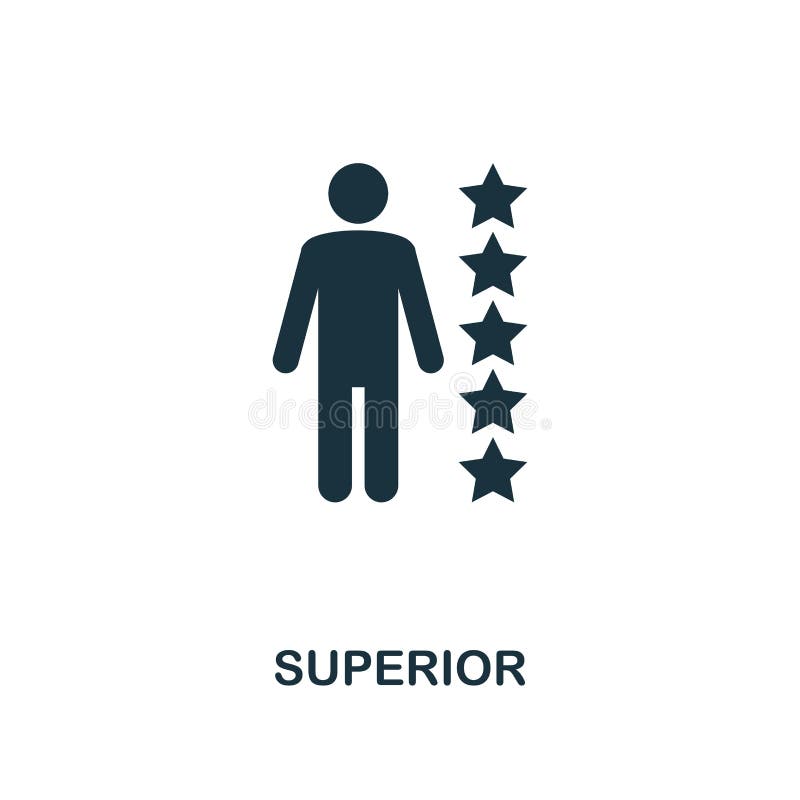 Superior icon. Monochrome style design from business ethics icon collection. UI and UX. Pixel perfect superior icon. For stock illustration Superior icon. Monochrome style design from business ethics icon collection. UI and UX. Pixel perfect superior icon. For stock illustration