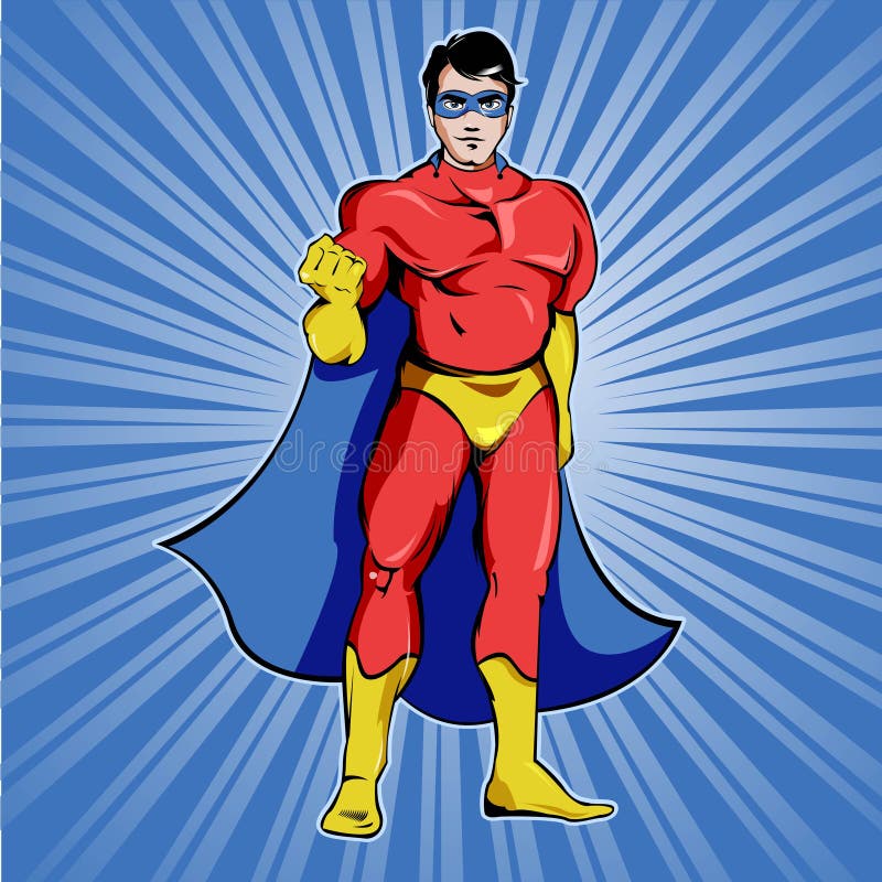 Ineenstorting Wat leuk duidelijk Superman in Blauw Masker vector illustratie. Illustration of beschermer -  80496277