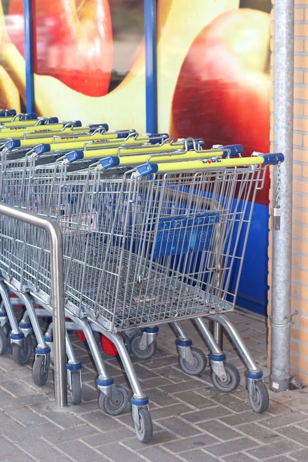 Trolleys of the Lidl discount supermarket, Netherlands