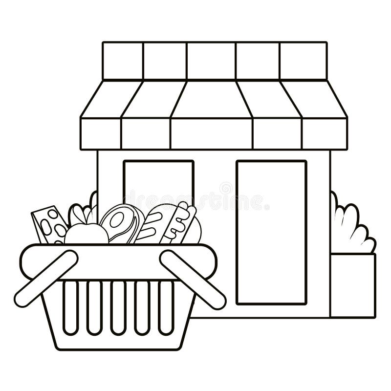 Supermarket Exterior Cartoon Stock Vector - Illustration of consumerism, shop: 130889359 Supermarket Exterior Cartoon Stock Vector - Illustration of consumerism, shop: 130889359