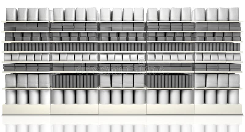 Supermarket Shelving With Generic Products