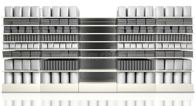 Supermarket Shelving With Generic Products