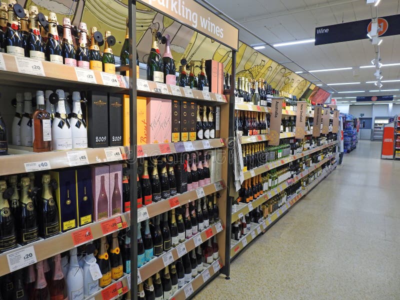 Supermarket wine alcohol isle stock image Supermarket wine alcohol isle stock image