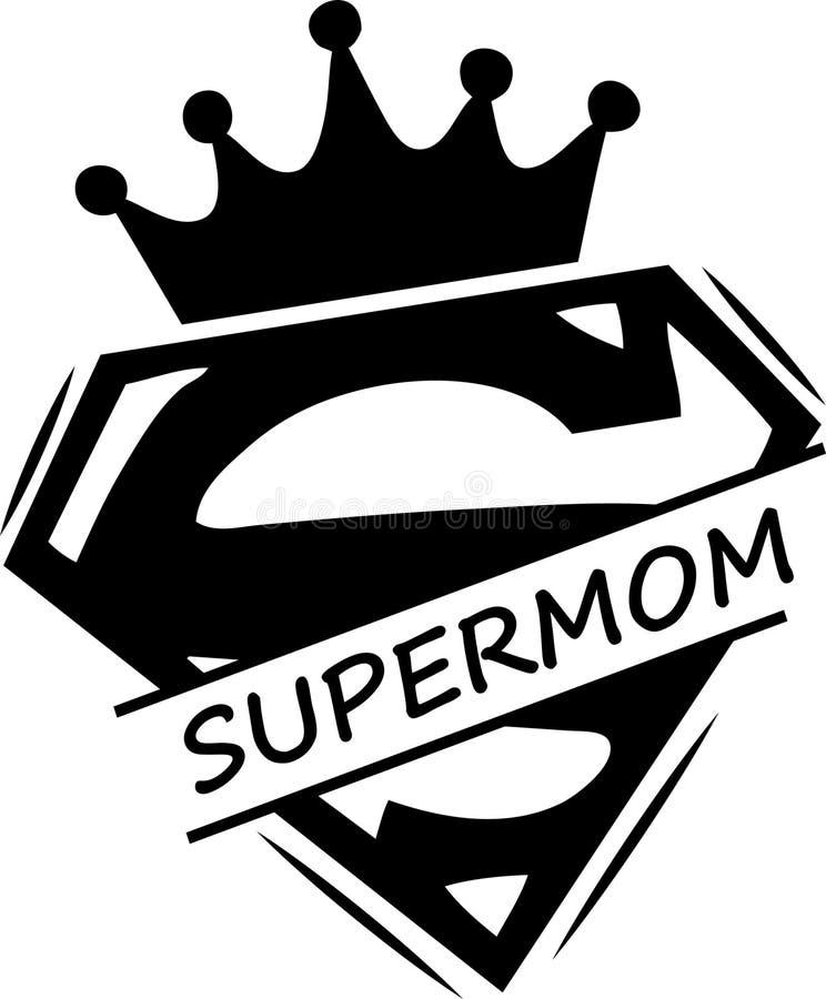 Set super mom logo superhero t-shirt design Vector Image