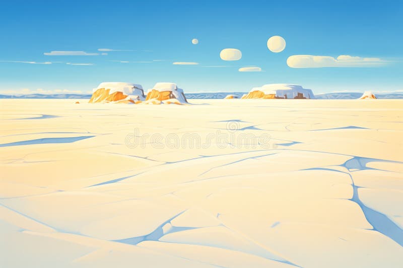Supermoon casting shadows on a smooth snowfield royalty free stock photo
