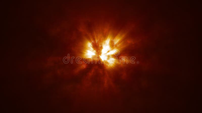 Supernova,orion nebula, plasma animaion background with shiny rays stock illustration
