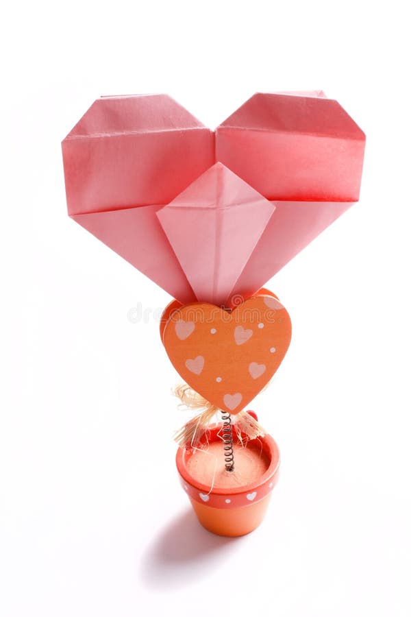 Suporte do grampo do memorando com coração foto de stock royalty free